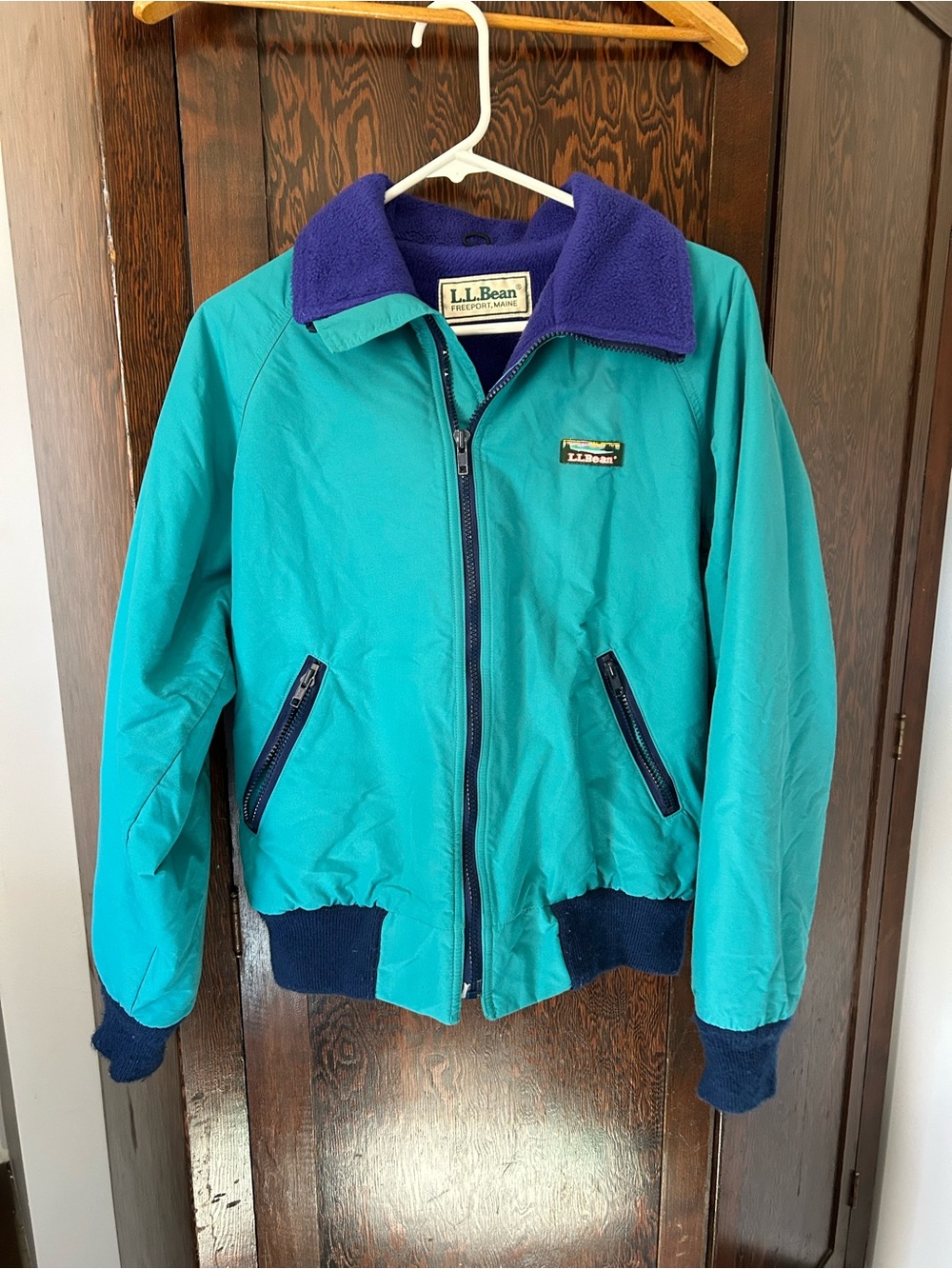 Vintage 80's/90's L.L. Bean Teal Bomber Jacket
